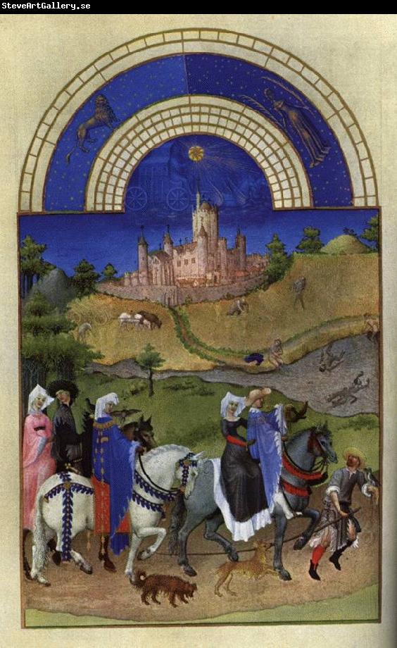 LIMBOURG brothers Les trs riches heures du Duc de Berry: Aout (August) sg